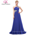 Wholesale Grace Karin Beaded One Shoulder Royal Blue Prom Dress CL2949-5